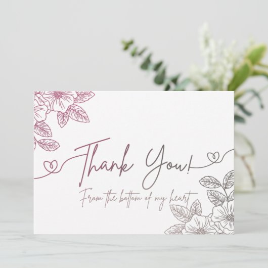 Minimale bedankt kaart (Staand voorkant)