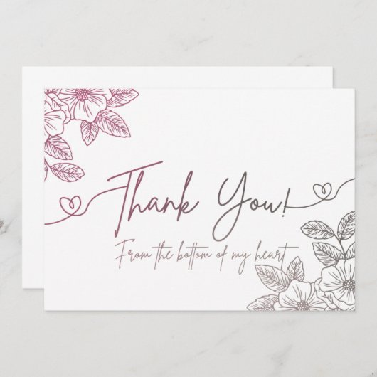 Minimale bedankt kaart (Voorkant / Achterkant)