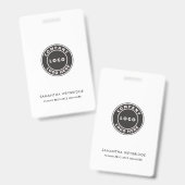 Minimale bedrijfs Logo Personeel van het Personeel Badge (Voor- en achterkant)