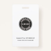 Minimale bedrijfs Logo Personeel van het Personeel Badge (Achterkant)