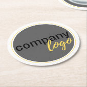MINIMALE BEDRIJFS LOGO PROMOTIE WIT RONDE KARTONNEN ONDERZETTER (Gebogen)