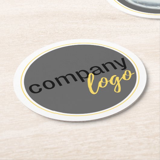 MINIMALE BEDRIJFS LOGO PROMOTIE WIT RONDE KARTONNEN ONDERZETTER (Gebogen)