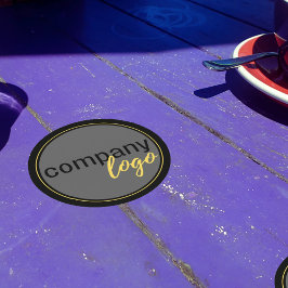 MINIMALE BEDRIJFS LOGO PROMOTIESZWART RONDE KARTONNEN ONDERZETTER