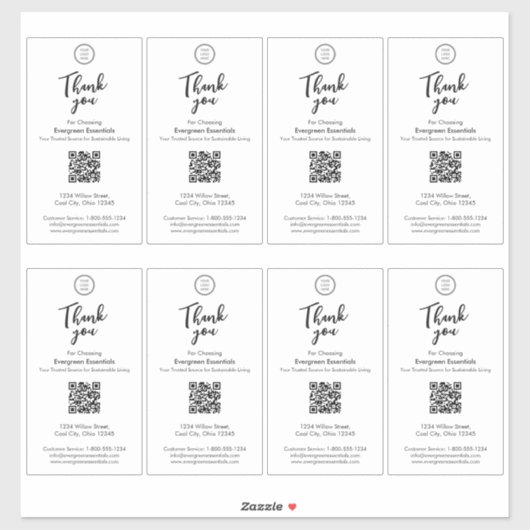 Minimale bedrijfs Logo QR-code groot dooszegeletik Sticker (Vel)