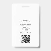 Minimale bedrijfs-Logo QR van ID-Kaart werknemer Badge (Back)