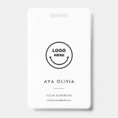 Minimale bedrijfs-Logo QR van ID-Kaart werknemer Badge (Front)