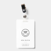 Minimale bedrijfs-Logo QR van ID-Kaart werknemer Badge (Front with Clip)