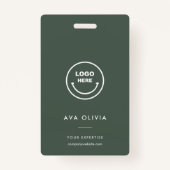 Minimale bedrijfs-Logo QR van ID-Kaart werknemer Badge (Voorkant)