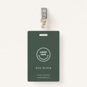 Minimale bedrijfs-Logo QR van ID-Kaart werknemer Badge (Voorkant met clip)