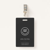 Minimale bedrijfs-Logo QR van ID-Kaart werknemer Badge (Voorkant met clip)