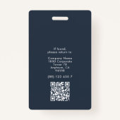 Minimale bedrijfs-Logo QR van ID-Kaart werknemer Badge (Achterkant)