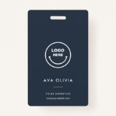 Minimale bedrijfs-Logo QR van ID-Kaart werknemer Badge (Voorkant)