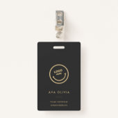 Minimale bedrijfs-Logo QR van ID-Kaart werknemer Badge (Voorkant met clip)