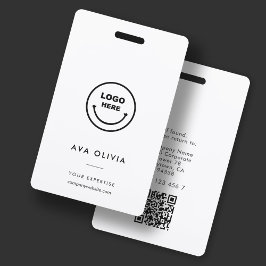 Minimale bedrijfs-Logo QR van ID-Kaart werknemer Badge