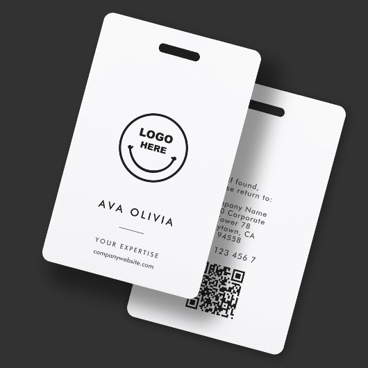 Minimale bedrijfs-Logo QR van ID-Kaart werknemer Badge