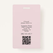 Minimale bedrijfs-Logo QR van ID-Kaart werknemer Badge (Achterkant)