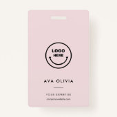 Minimale bedrijfs-Logo QR van ID-Kaart werknemer Badge (Voorkant)