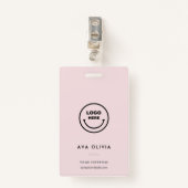 Minimale bedrijfs-Logo QR van ID-Kaart werknemer Badge (Voorkant met clip)