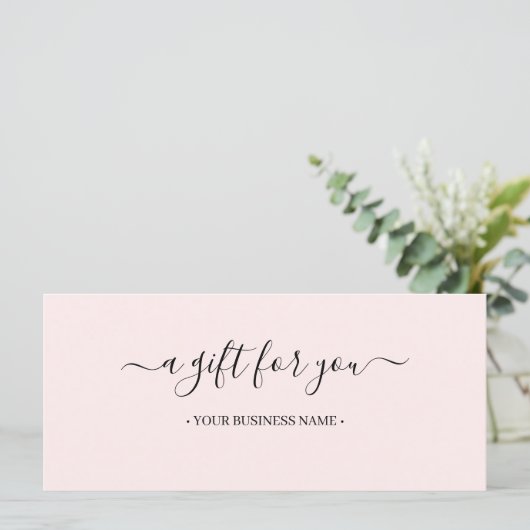 Minimale bedrijfscadeaubon voor scripts (Staand voorkant)