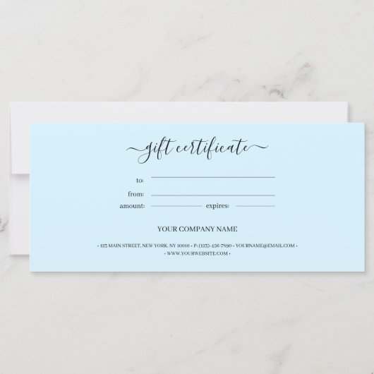 Minimale bedrijfscadeaubon voor scripts (Achterkant)