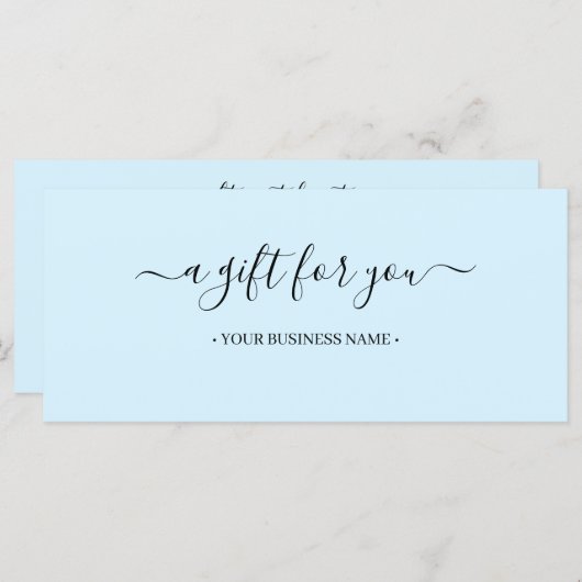 Minimale bedrijfscadeaubon voor scripts (Voorkant / Achterkant)