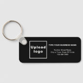 Minimale bedrijfsinformatie zwarte rechthoek sleutelhanger (Achterkant)