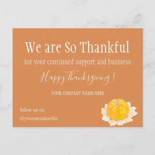 Minimale bedrijfsklare warme Thanksgiving Feestdagenkaart (Voorkant)