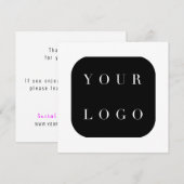 Minimale BedrijfsLogo Dank u 5.25x5.25 Notitiekaartje (Voorkant / Achterkant)