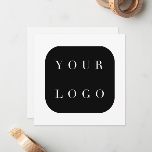 Minimale BedrijfsLogo Dank u 5.25x5.25 Notitiekaartje (Voorkant / Achterkant in situ)