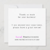 Minimale BedrijfsLogo Dank u 5.25x5.25 Notitiekaartje (Achterkant)