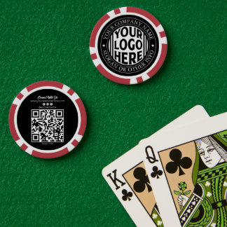 Minimale bedrijfsnaam en aangepast bedrijfslogo poker chips