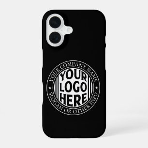 Minimale bedrijfsnaam en aangepast merklogo iPhone 16 hoesje
