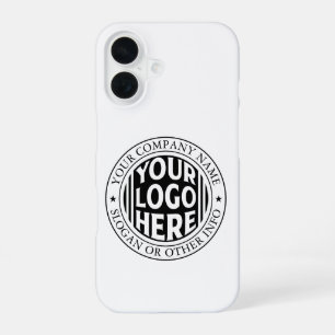 Minimale bedrijfsnaam en aangepast merklogo iPhone 16 hoesje
