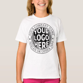 Minimale bedrijfsnaam en aangepast merklogo t-shirt