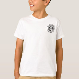 Minimale bedrijfsnaam en aangepast merklogo t-shirt