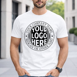 Minimale bedrijfsnaam en aangepast merklogo t-shirt