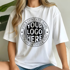 Minimale bedrijfsnaam en aangepast merklogo t-shirt
