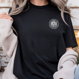 Minimale bedrijfsnaam en aangepast merklogo t-shirt