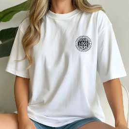 Minimale bedrijfsnaam en aangepast merklogo t-shirt