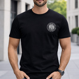 Minimale bedrijfsnaam en aangepast merklogo t-shirt