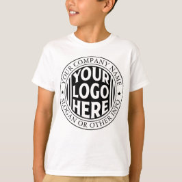 Minimale bedrijfsnaam en aangepast merklogo t-shirt