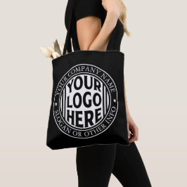 Minimale bedrijfsnaam en aangepast merklogo tote bag