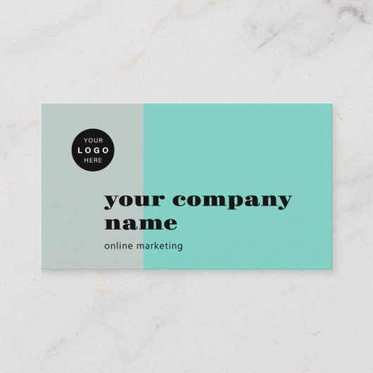 Minimale bedrijfsnaam logo QR-code Visitekaartje (Voorkant)