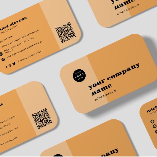 Minimale bedrijfsnaam logo QR-code Visitekaartje