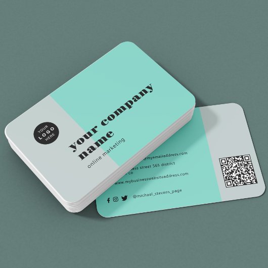 Minimale bedrijfsnaam logo QR-code Visitekaartje