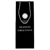 Minimale bedrijfsnaam Merry KerstBlack Wijn Cadeautas (Achterkant)