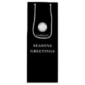 Minimale bedrijfsnaam Merry KerstBlack Wijn Cadeautas (Voorkant)