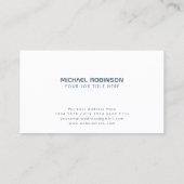 Minimale bedrijfsnaam | Modern | Rustisch blauw Visitekaartje (Achterkant)