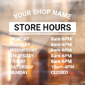 Minimale bedrijfsnaam Winkeluren van bedrijf Raamsticker (Vel 2)