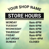 Minimale bedrijfsnaam Winkeluren van bedrijf Raamsticker (Vel 3)
